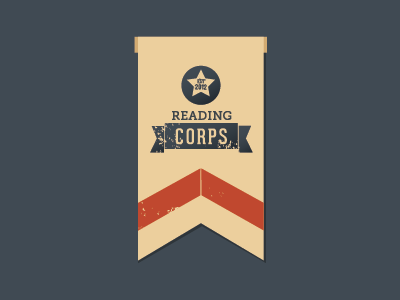Reading Corps Logo bookmark corps distressed literacy logo medal military patriotic reading ribbon star stripes