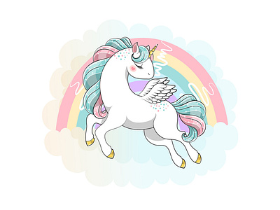 Unicorn and rainbow and clouds:)