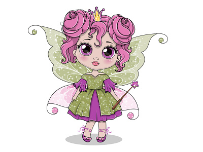 My little fairy adobe illustrator crown disney art fairy kids illustration magic wand princess vector vector character vector girl vector illustration