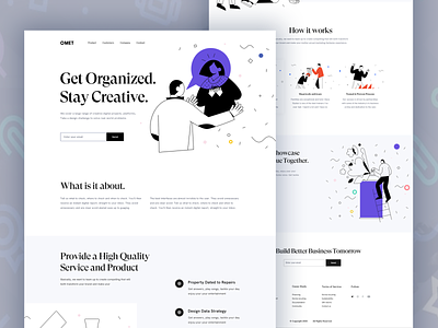 Omet II Landing Page design 2020 analytics clean design experience fintech illustration ios ios app landingpage layout mobile mobile app mobile application mobile ui template treand typhography uxdesign wordpress