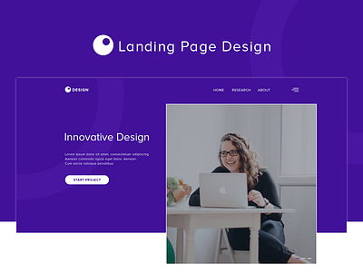 "Innovative Design" Landing Page Design app best creative design dribbble illustration landing page shot template