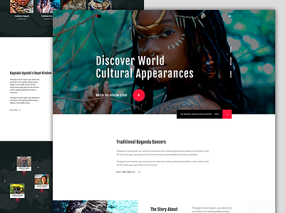 Cultural Landing Page Design app branding clean cultural design flat icon illustration landing logo minimal page surma tribe type uganda ui ux vector web