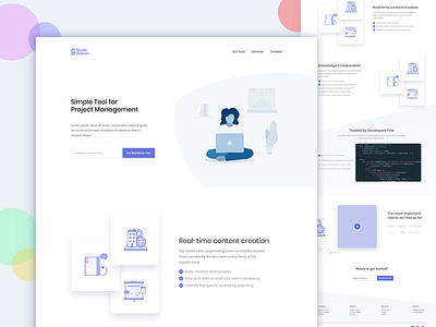 Project Management Landing Page agency analysis application design clean dashboad data desktop desktop design digital illustration management project resources saas solution statistics ui web web desgin webapplication