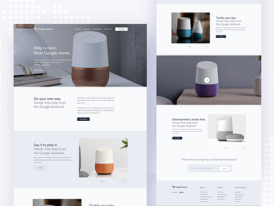 Google Home Landing Page Concept best dribbble gmail google google allo google analytics google home google products google ui gray grid grid layout home landing landing page design minimal page product shot work