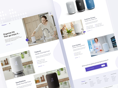 Landing Page - Sony Smart Speaker app best care dribbble grayscale home landing page product responsive responsive design shot smart sony sound speaker sports sports brand white device template white house