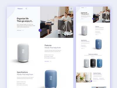 Landing Page - Sony Smart Speaker 2 app best dribbble home landing page product shot smart sony sound speaker