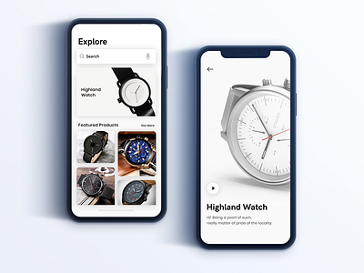 Highland Watch Product Apps Concept book cards concept design flat design interface ios ios app icon iphone x isometric landing page layout minimal mobile portfolio product read typography watch website