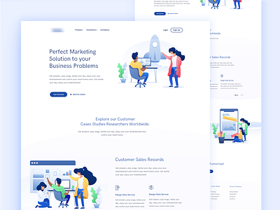 Marketing Agency Landing Page - 2 agency blue brand identity design custom daily challange dark blue illustration landing landing page marketing agency marketing campaign optimization redesign saas landing page saas service search engine trend 2018 typography art ui design uipractice