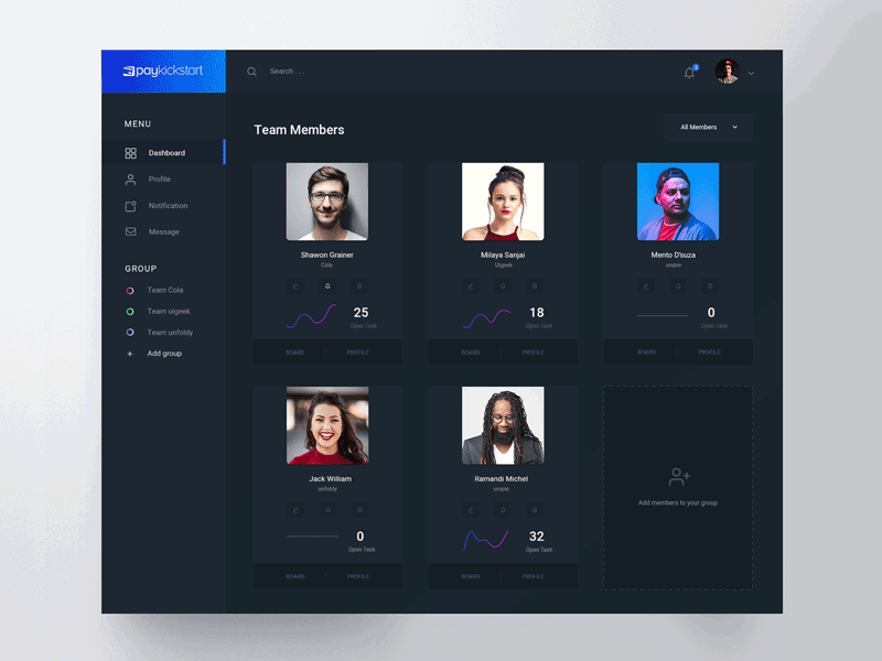 Dashboard Design Exploration-2 profile dashboard minimal user web black exploration ui design app desktop app popular flyers application ui ui ux design dashboard design web application web design ui design app web application design dashboard design exploration