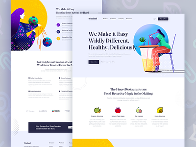 Wooland ll Landing Page design 2019 trend agency website branding creative design design agency design system designs graphics homepage icons illustration interface landing page marketing agency minimal mockups product design trendy visual design web