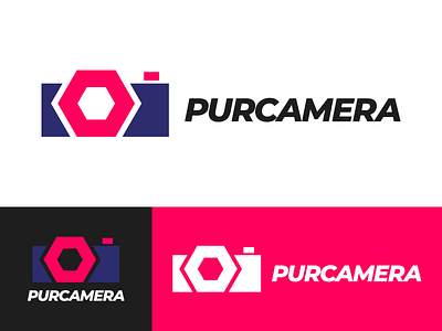 Purcamera Logo Design brand branding camera design graphic graphics icon identity illustration lens logo photo photography shot vector