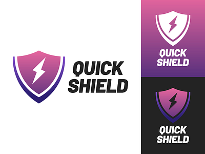 Quick Shield Logo Design brand branding defense design fast flash graphic graphics guard icon identity illustration logo protect quick shield vector