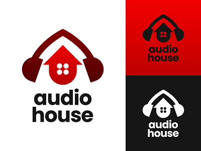 Audio House Logo Design audio brand branding design graphic graphics headphone home house icon identity illustration logo sound vector