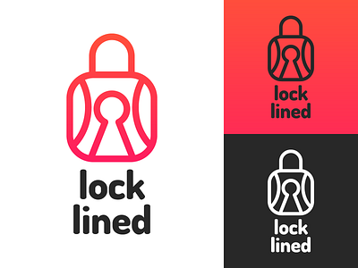 Lock Lined Logo Design brand branding design graphic graphics icon identity illustration line lock logo outline padlock privacy private secure security vector