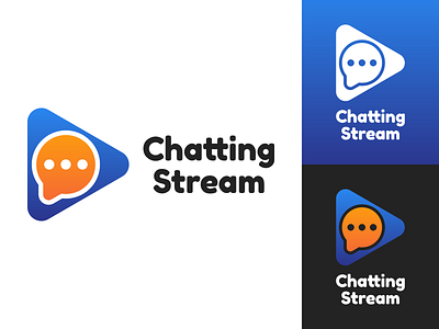 Chatting Stream Logo Design brand branding chat chatting design graphic graphics icon identity illustration logo messenger player stream streaming talk talking vector