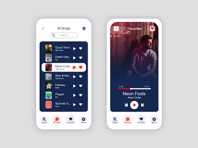 Music Player App app design music app music player ui design