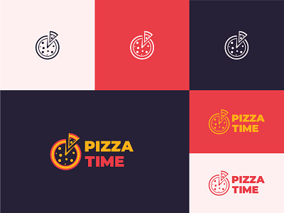 PIZZA TIME brand identity branding design colorfull logo kh tunvir logo branding design logos personal branding pizza logo pizza time rock your brand what is branding