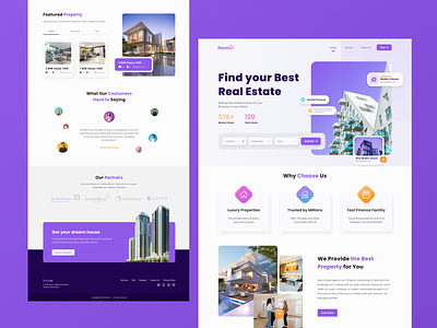 Homei - Real Estate Landing Page agency design house housing landing page property property management property website real estate real estate agency real estate ui residence ui ui design website design