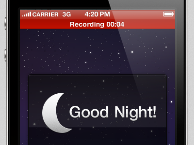 G'Night icon iphone night rec recording stars