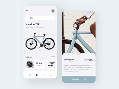 BikeApp app bicycle bike clean color design ios minimal mobile shop stores sunday uiux web