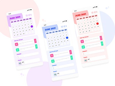 Calender App UI design calendar design mobile ui