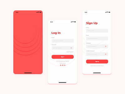 Signup Login App UI design