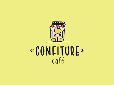 Confiture Cafe apple cafe cafe logo confiture jar