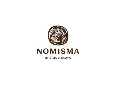 Nomisma 2 antique antiques branding coin coins for sale logo logotype owl shop store
