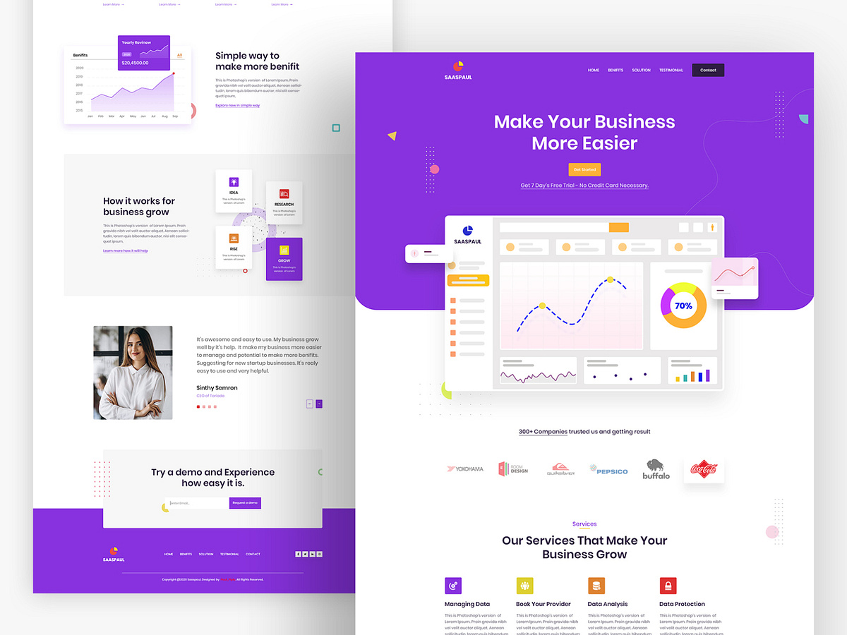 Saas landing page design by Prosanto paul piplu on Dribbble