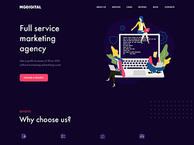 Marketing agency web design concept