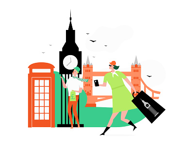 London tourists illustration