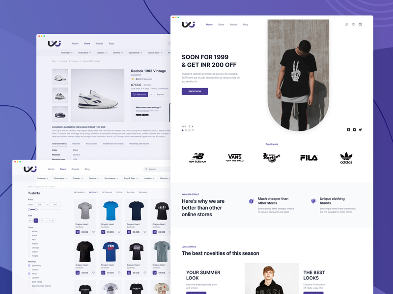 UXI - E-commerce Website for Clothes and Accessories accessories branding clothes design e commerce ecommerce business fashion fashion e commerce website figma illustration landing page logo online shop shop store ui ux