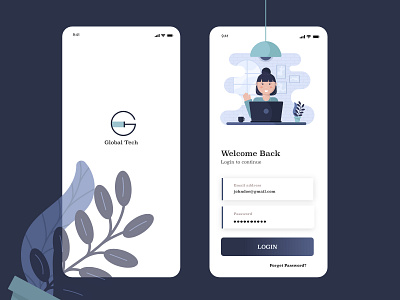 Work From Home Mobile App Design app interface minimal mobile mobile app mobile apps mobile ui mobileapp mobileappdesign ui ui design ux ux ui design uxui