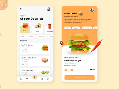 Food Mobile Application-UI/UX Design by Hira Riaz🔥 on Dribbble