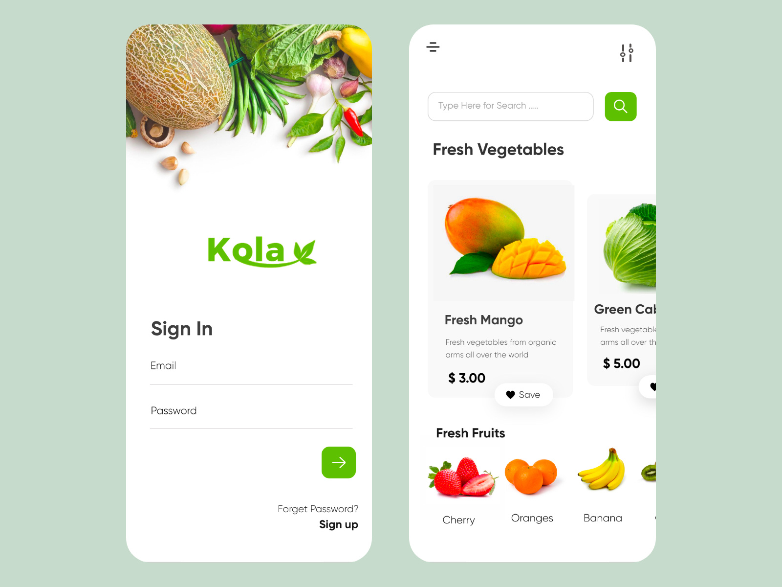 Mobile application for Organic food UX UI Design by Hira Riaz on Dribbble