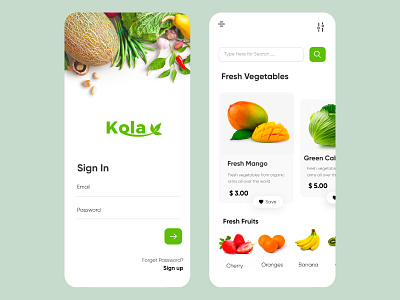 Mobile application for Organic food-UX/UI Design