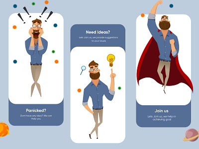 Onboarding Mobile Application for Startup Ideas-UX/UI Design adobe xd clean concept creative design design 2020 design2020 dubai dubai designer hira icon ideas illustration minimal mobile app mobile ui panicked profile trending uxui