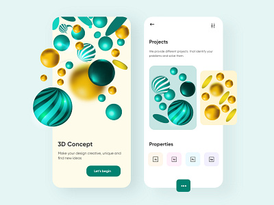 3D Illustration Mobile Application-UX/UI Design