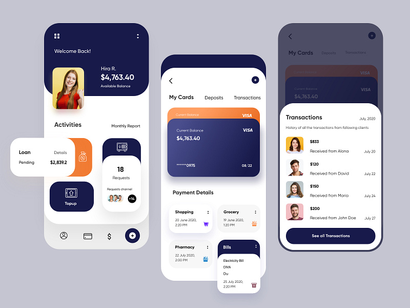 Banking Mobile Application-UX/UI Design by Hira Riaz🔥 for Upnow Studio ...