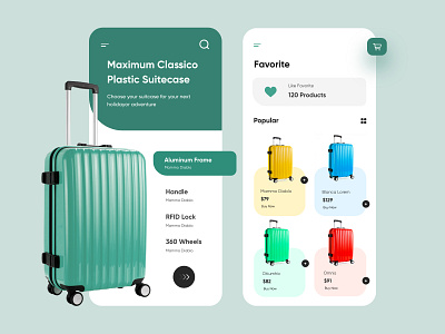 Luggage/Suitcase Store Mobile application-UX/UI Design interface minimal mobile mobile app mobileapp mobileappdesign mobileapps ui ui design ux ux ui design uxui