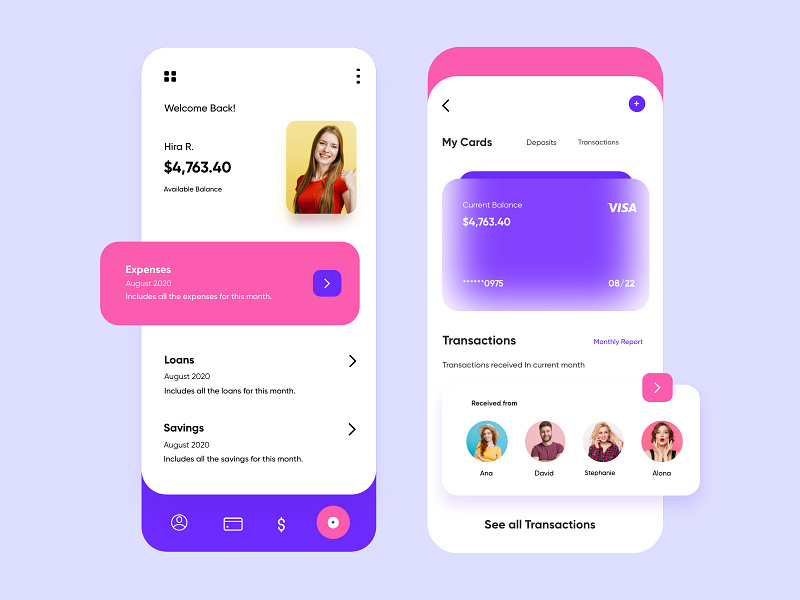 Banking Mobile Application-UX/UI Design by Hira Riaz🔥 on Dribbble