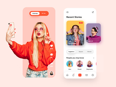 Social Media Mobile App-UX/UI Design adobe xd clean colours concept creative design 2020 dubai designer fb hira icons insta minimal mobile app mobile ui productdesign socialapp socialmedia tiktok topdesigner webdesign