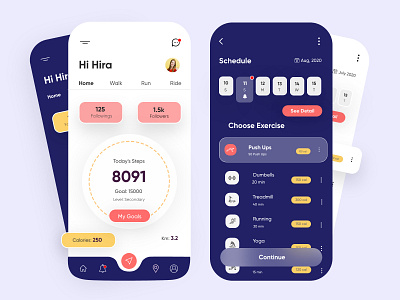 Fitness Mobile Application-UX/UI Design adobe xd app branding calculator clean concept creative design 2020 dubai designer fitness fitnesscalculator hira icons illustration minimal mobile app mobile ui productdesign typography webdesigner