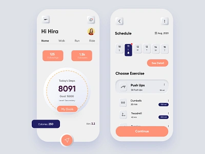 Neumorphic Style Fitness Mobile App-UX/UI Design adobe xd branding clean concept creative design 2020 dubai designer dubaidesigner fitness fitness calculator illustration minimal mobile mobile app mobile ui neumorphic productdesign topdesigner typograpghy webdesign