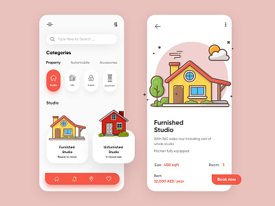 Property Mobile Application-UX/UI Designer adobe xd branding clean concept creative design 2020 dubai designer hira hometheme houseapp illustration minimal mobile app mobile ui mobileui productdesign topdesigner uxui uxui design webdesign