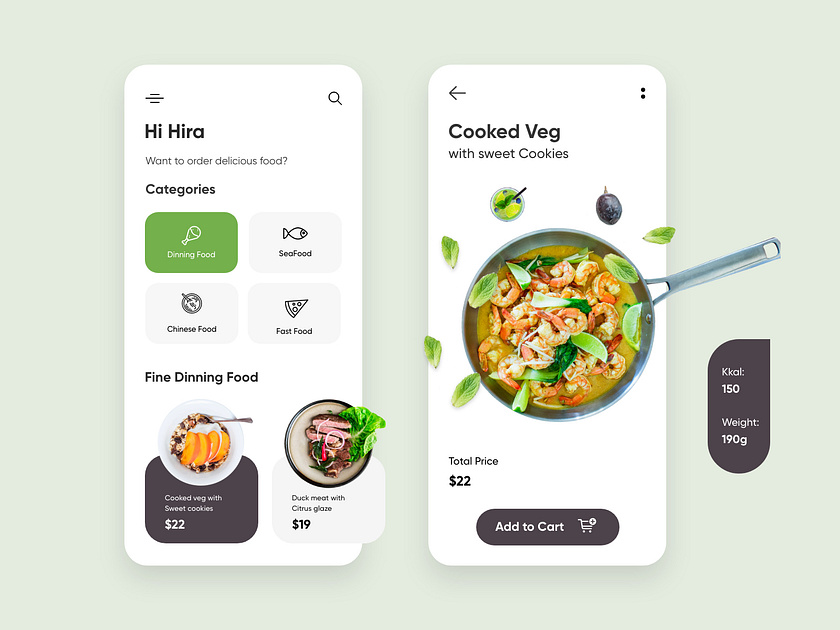 Restaurant Mobile Application-UX/UI Design by Hira Riaz🔥 on Dribbble