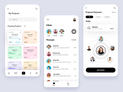 Project Managment Mobile App app interface minimal mobile mobile app mobile apps mobile ui mobileapp mobileappdesign ui ui design uiux ux ux ui design