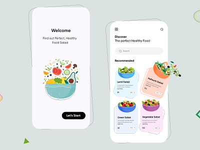Healthy Food Salad Mobile App-UX/UI Design app interface minimal mobile mobile app mobileapp mobileappdesign mobileapps mobileui uidesign uiux uiux design uiuxdesign ux