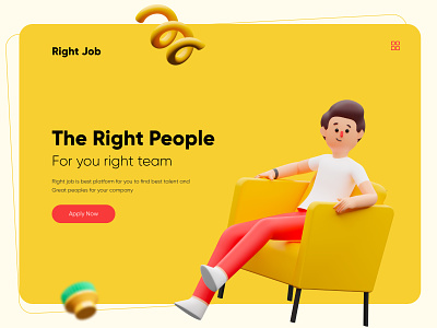 Right Job Landing Page Design design homepage illustration interface landing page ui uidesign web webdesign website