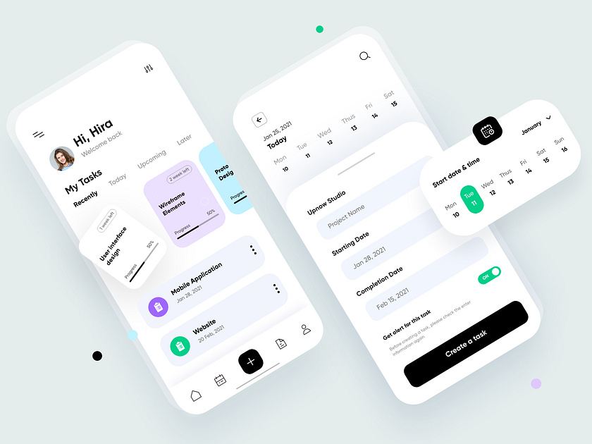 Task Management App-UX/UI Design by Hira Riaz🔥 for Upnow Studio on Dribbble